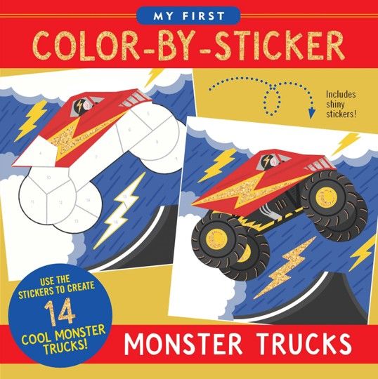 My First Color By Sticker Monster Trucks