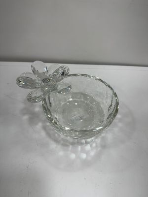 Platito de Cristal con Flor Transparente