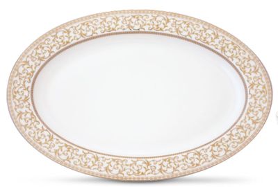 Bandeja Ovalada de Porcelana Golden