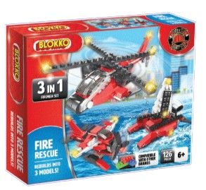 3 in 1 Fire Rescue Blokko Construction Kit