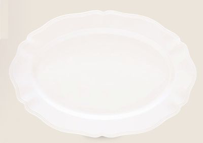 Bandeja Ovalada de Porcelana Perle White