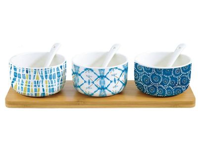 Set con 3 Bowls de Porcelana Shibori