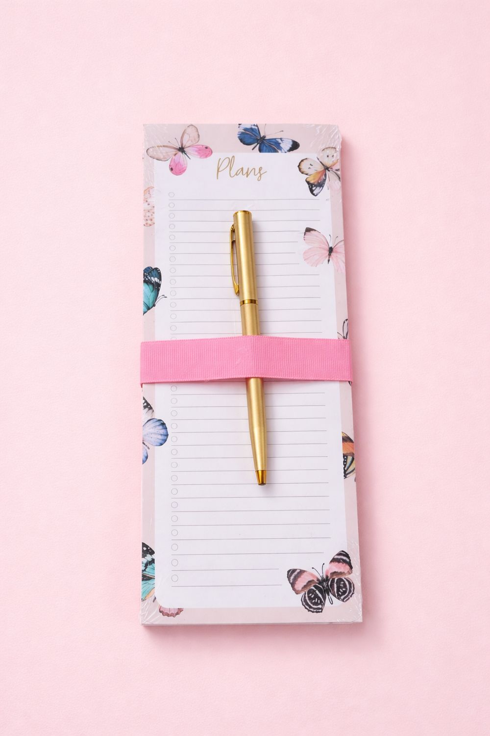 4"x10" List Pad &amp; Pen - Butterfly Pink