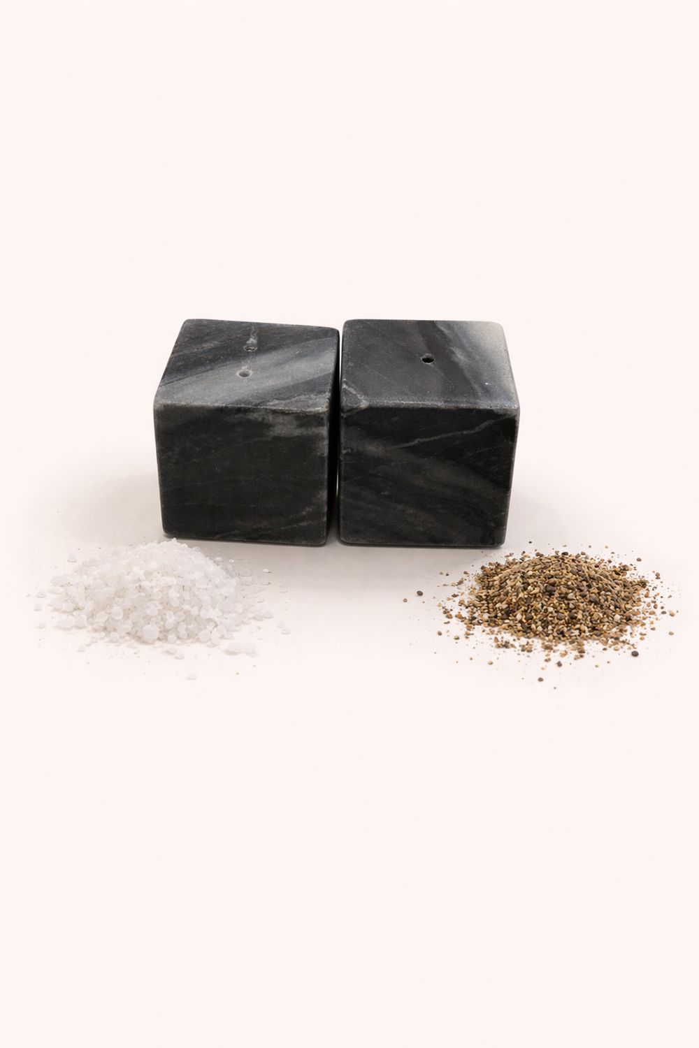 GREY MARBLE CUBE SALT PEPPER
