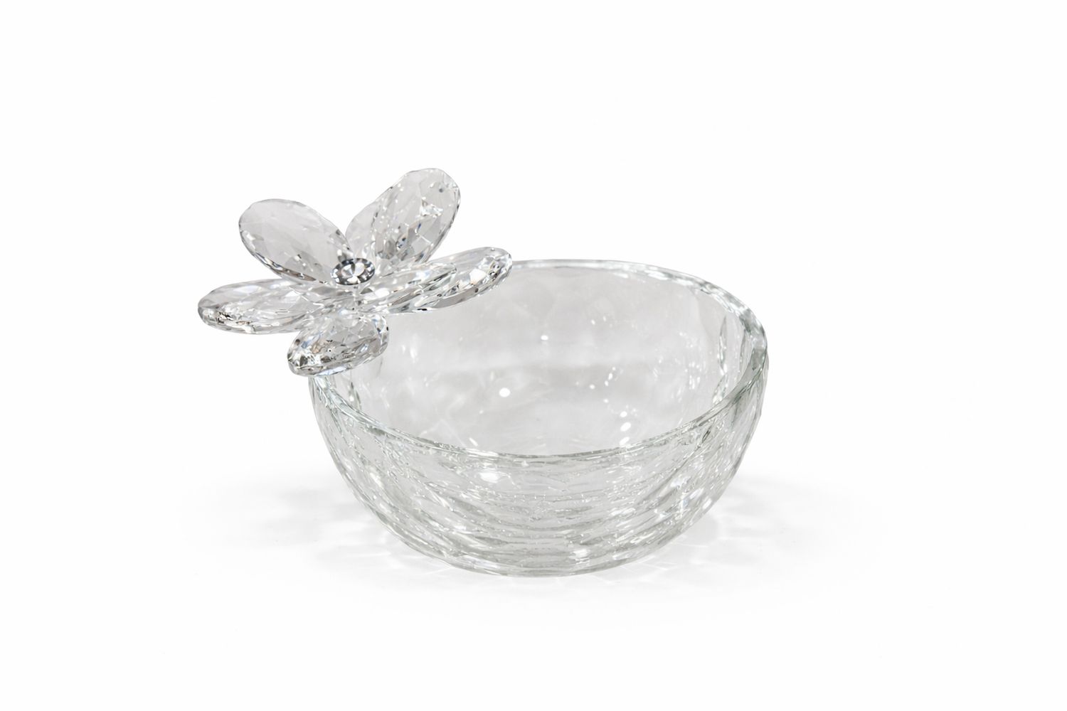 Platito de Cristal con Flor Transparente