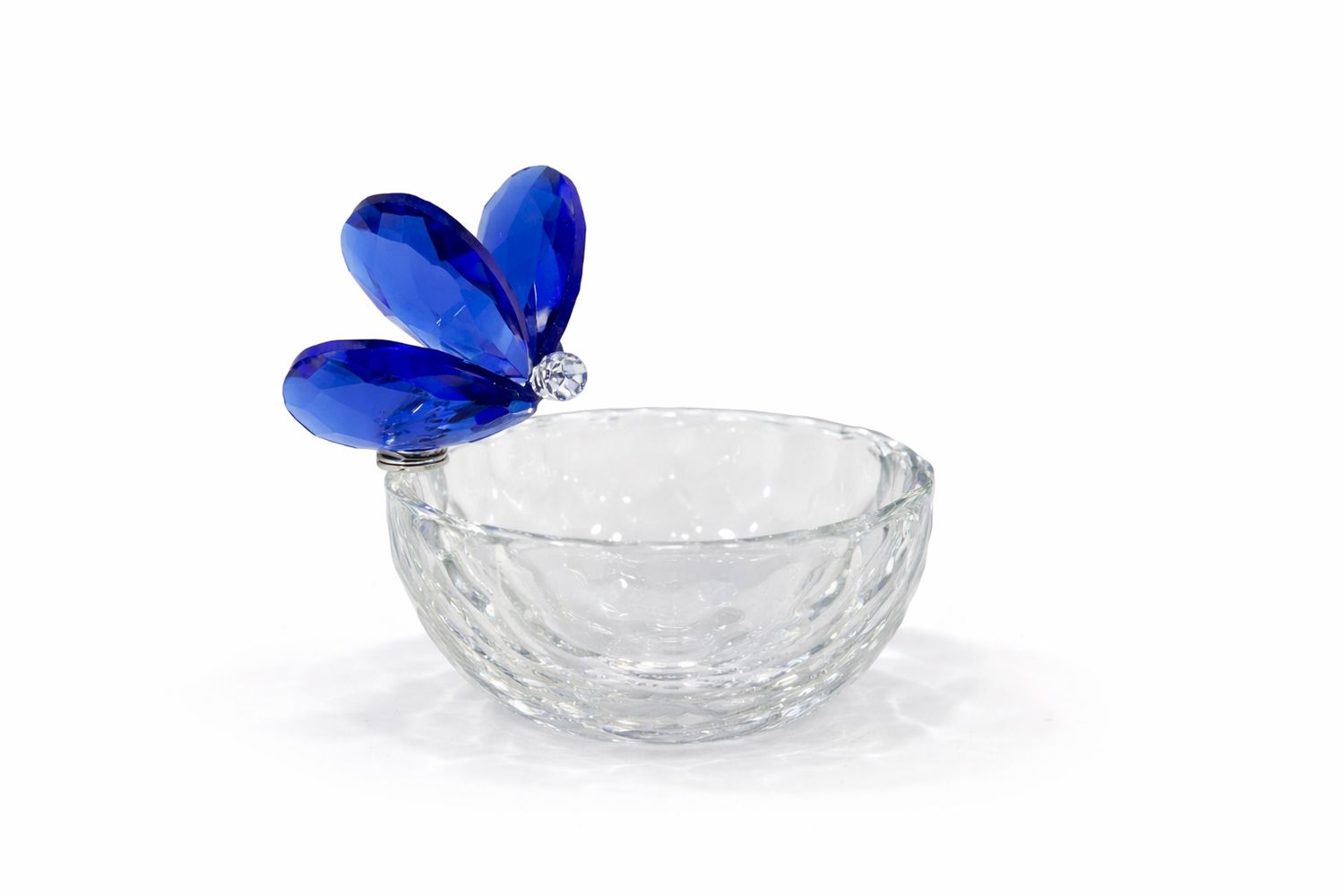 Platito de Cristal con Mariposa Azul
