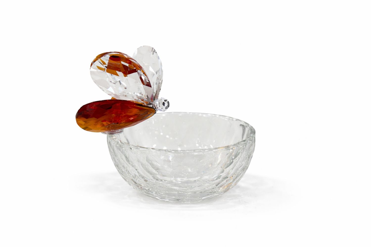 Platito de Cristal con Mariposa Ambar