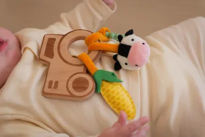 Wooden Rattle - Farm