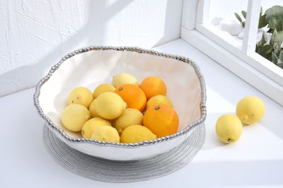 Bowl de Servir Extra Grande Blanco (Plateado)