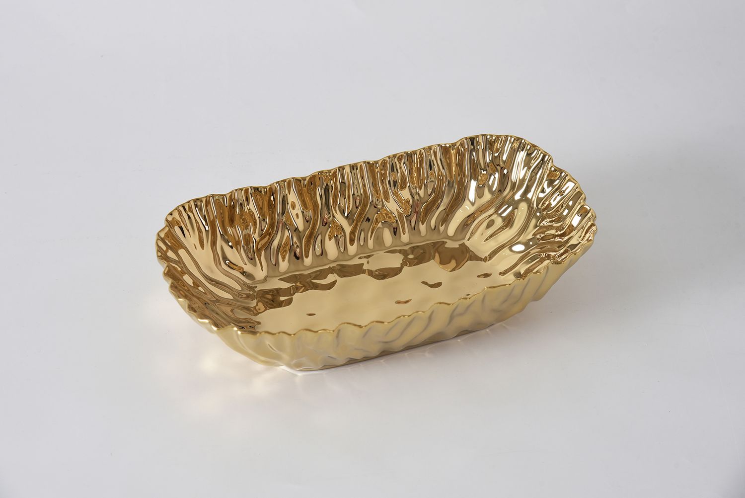 Bandeja Rectangular Honda Mediana Dorada