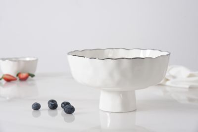 Bowl con Pie Mediano Portofino Plateado