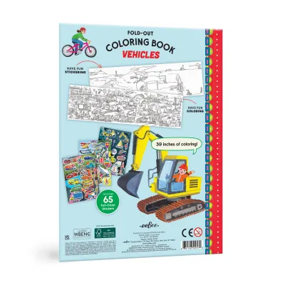 Vehicles Fold Out Coloring Book