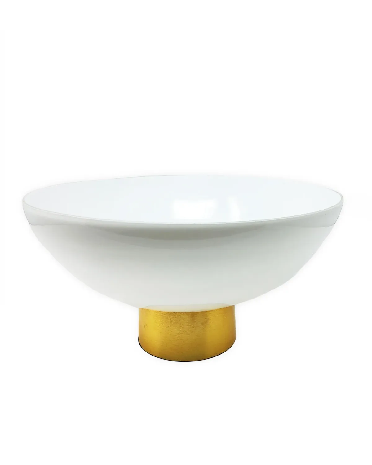 Bowl Blanco con Pie Dorado