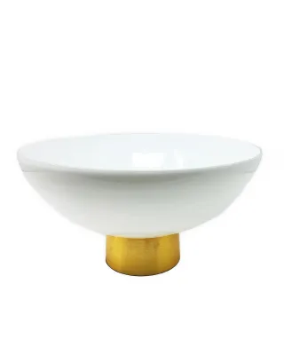 Bowl Blanco con Pie Dorado