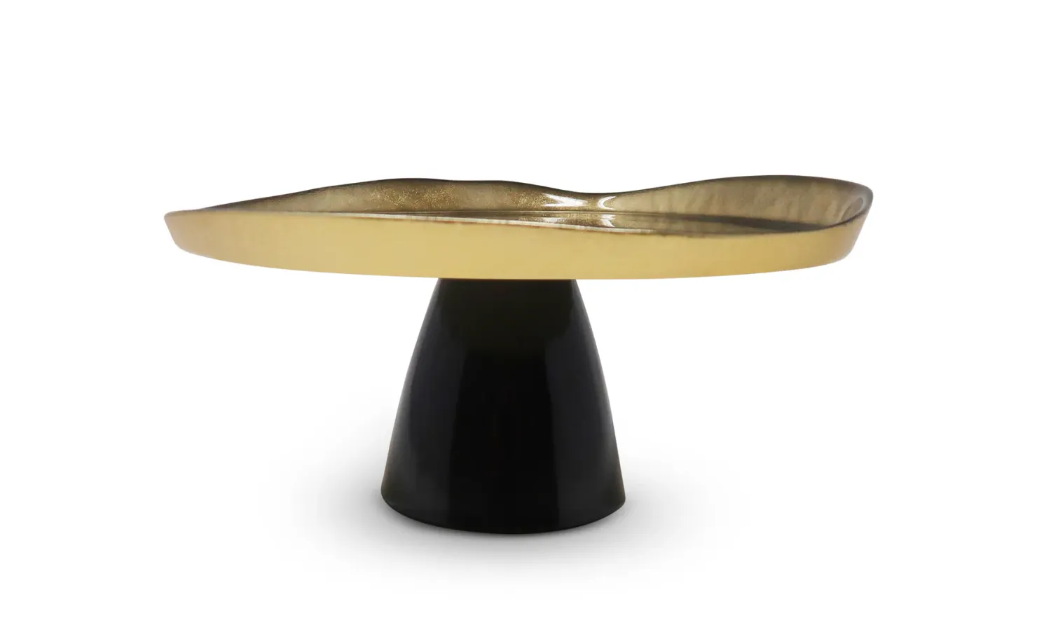 Cake Stand Negro con Dorado Mediano