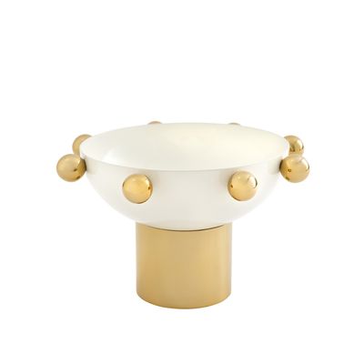 Nut Bowl Temari Blanco con Dorado