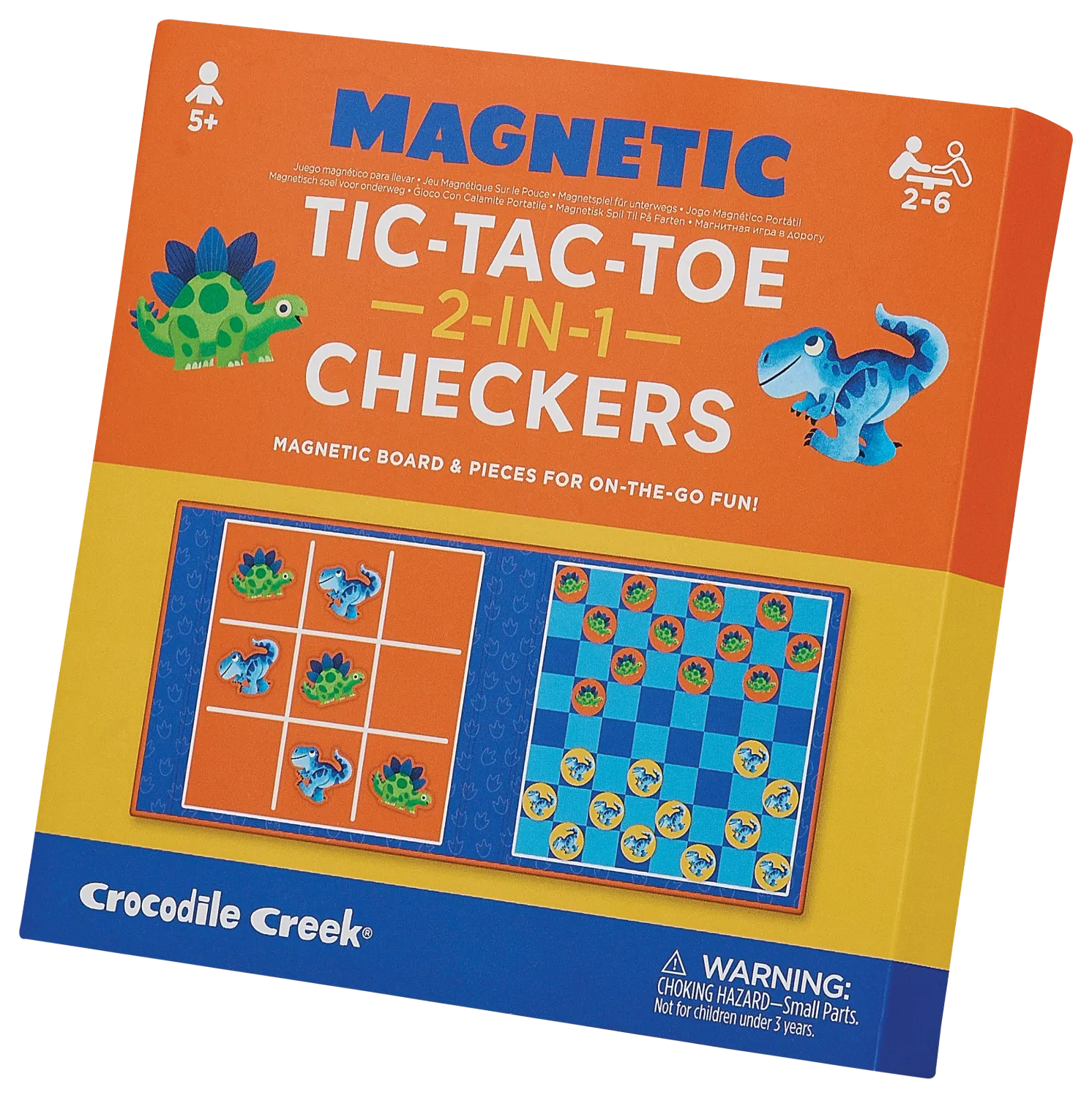 Magnetic Game Tic Tac Toe &amp; Checkers Dinosaur