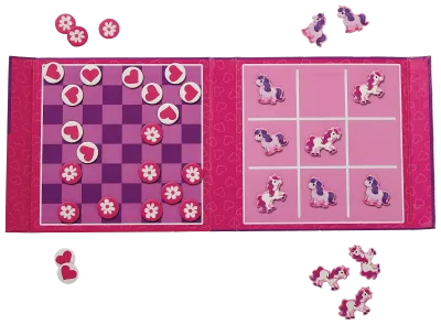 Magnetic Game Tic Tac Toe &amp; Checkers Unicorn