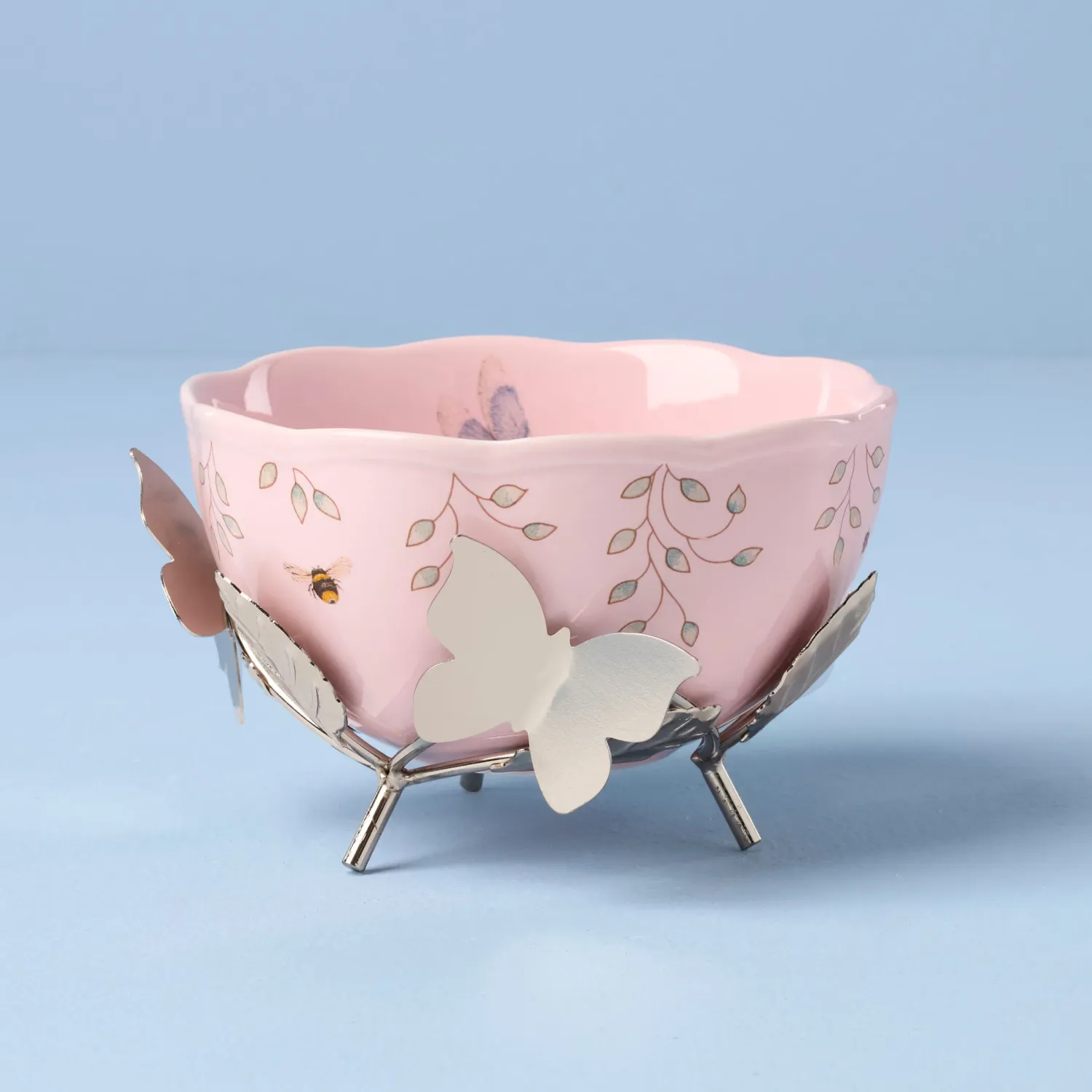 Bowl con Stand Butterfly Meadow Rosado