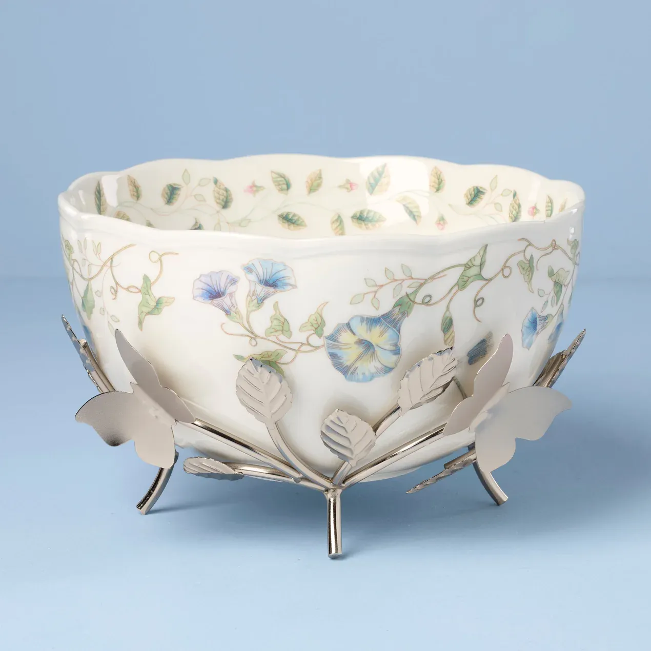 Bowl con Stand Butterfly Meadow Blanco