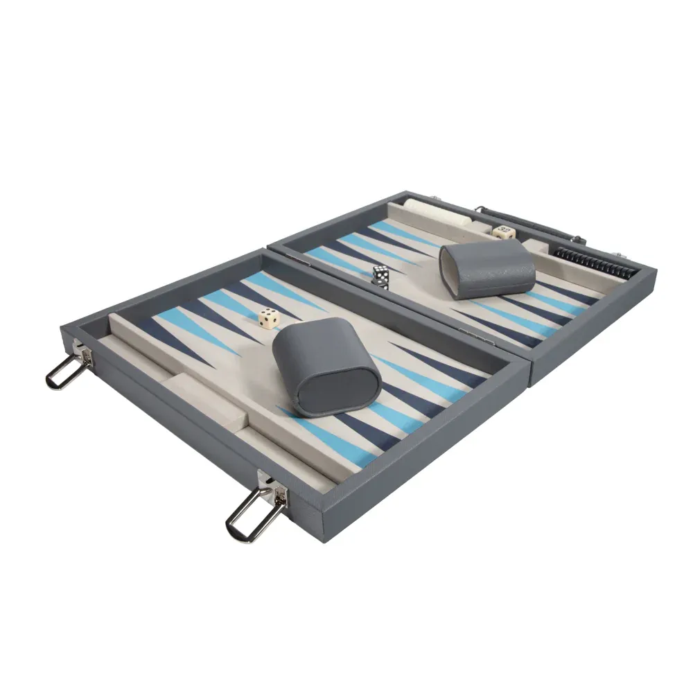Mini Travel Backgamon Set Grey