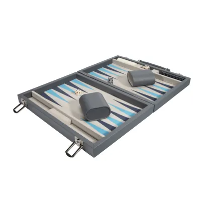 Mini Travel Backgamon Set Grey