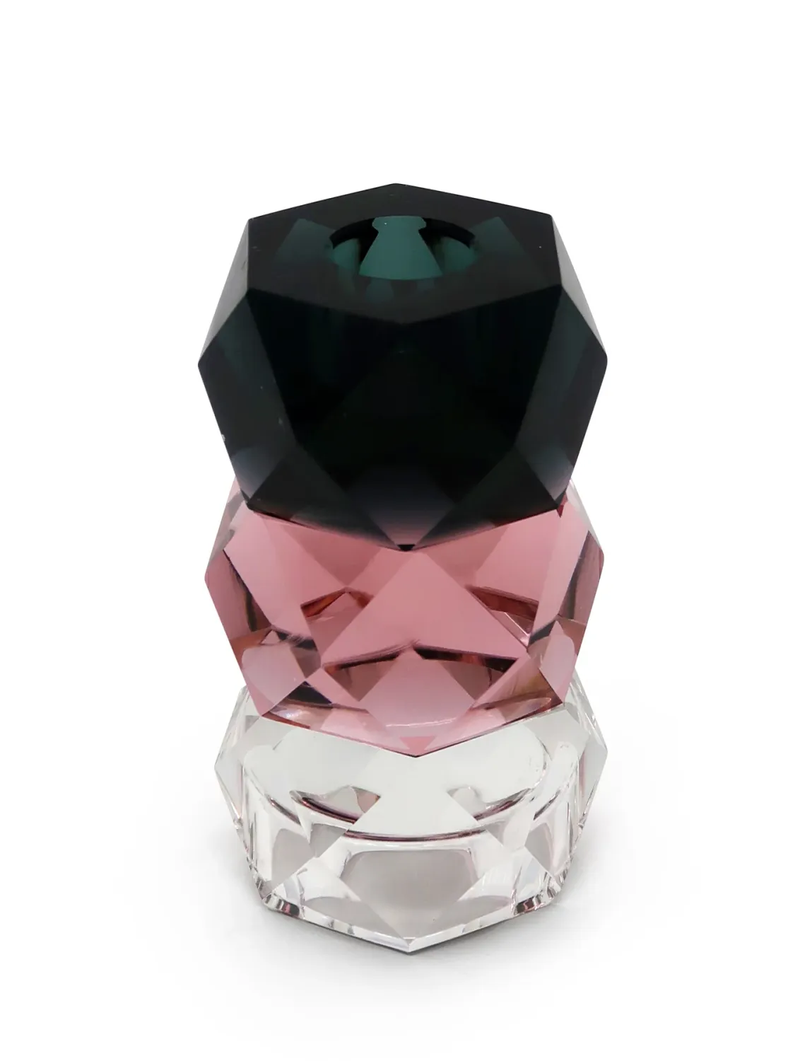 Candelabro Tricolor de Cristal 12cm