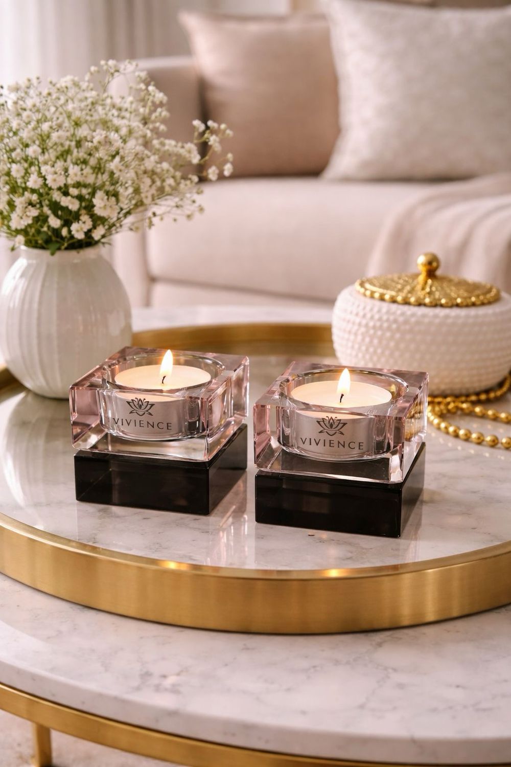 Set of 2 tealights candle holder