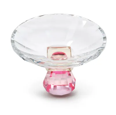 Candy Bowl de Cristal con Base Rosada