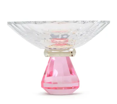 Candy Bowl de Cristal con Base Rosada