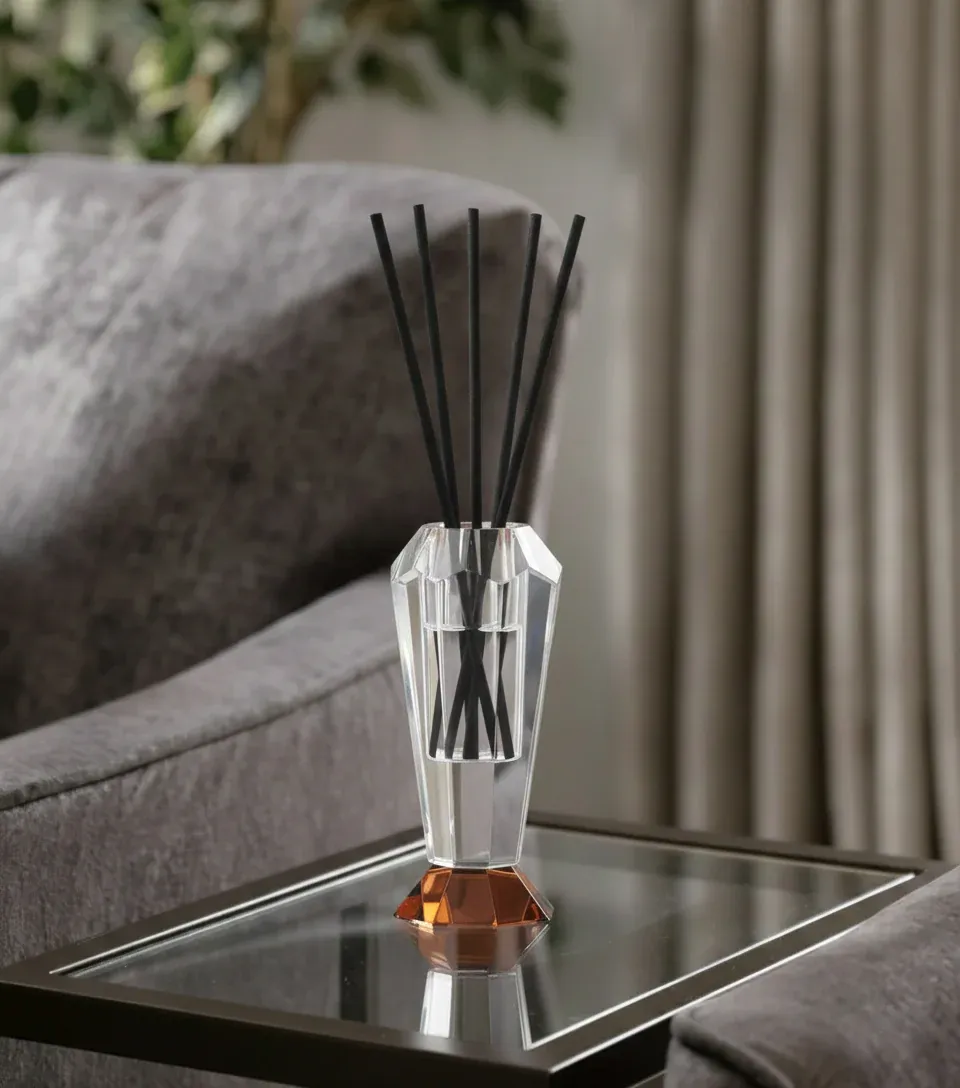 Difusor de Cristal con Base Ambar