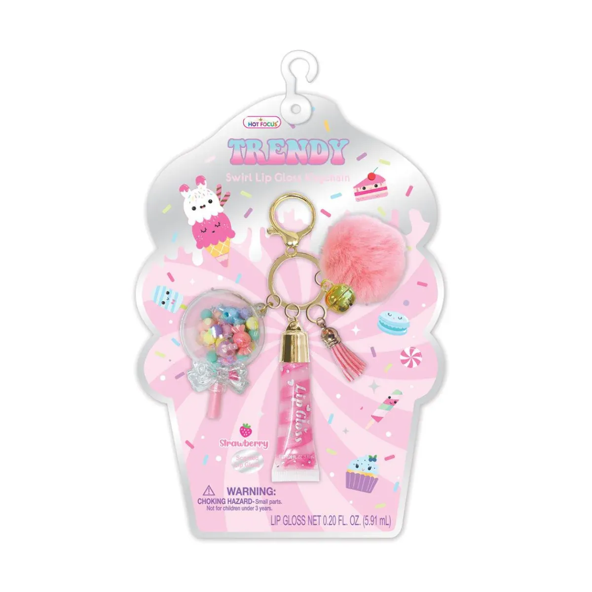 Trendy Lip Gloss with Keychain Sweet Treats