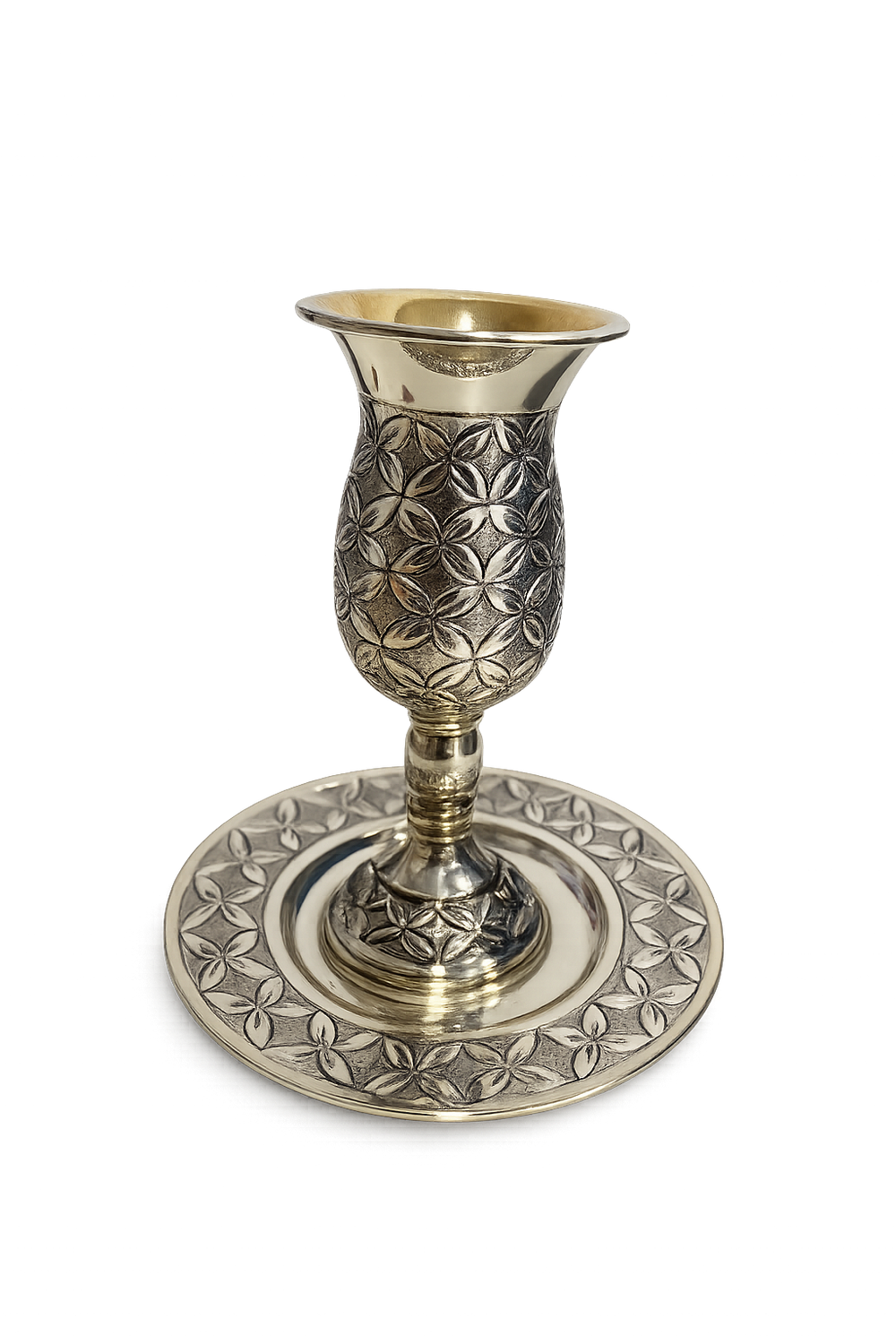 Copa de Kidush con su plato