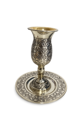 Copa de Kidush con su plato