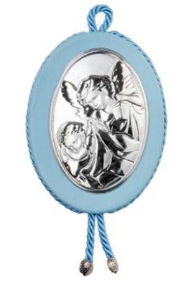 Medalla para la Cuna Angel de la Guarda con Borde Celeste