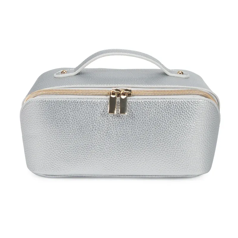 Leah Cosmetic &amp; Toiletry Bag SIlver