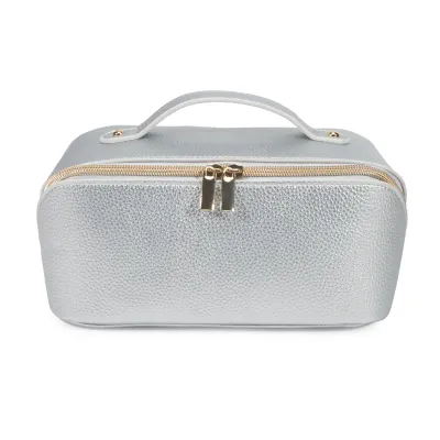 Leah Cosmetic &amp; Toiletry Bag SIlver