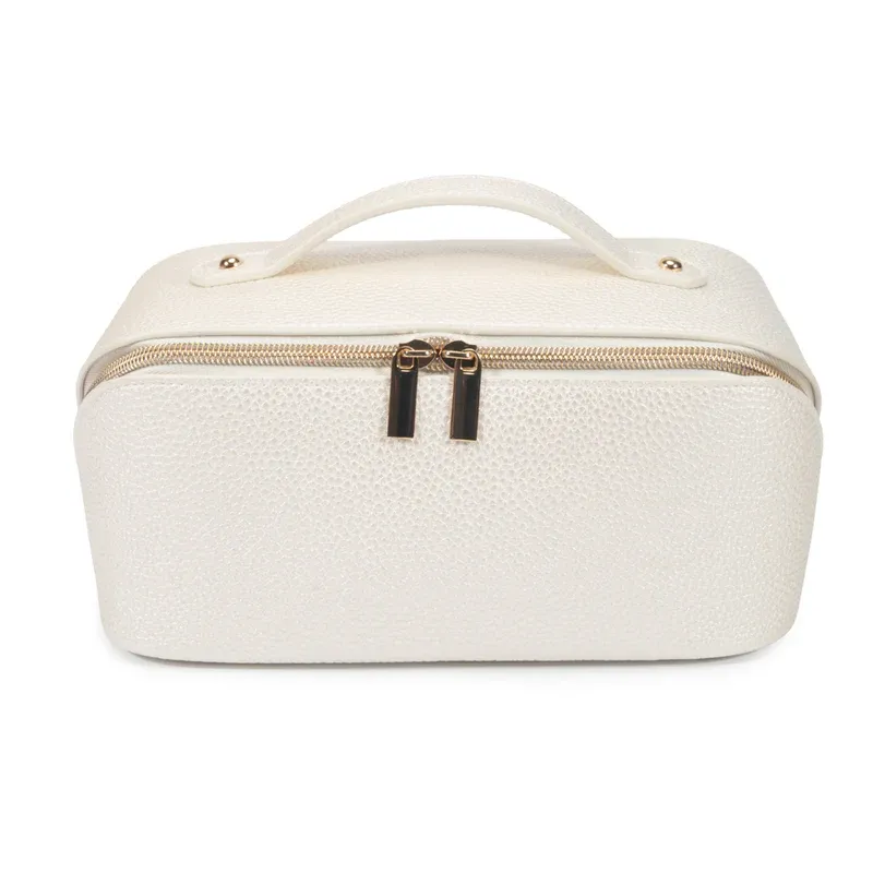 Leah Cosmetic &amp; Toiletry Bag Pearl White