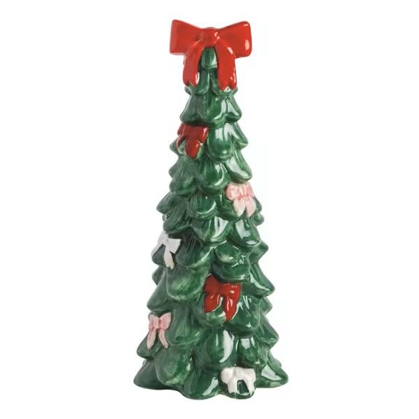 Arbol de Navidad con Lazo Rojo