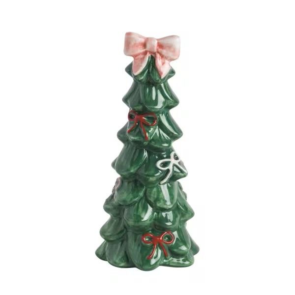Arbol de Navidad con Lazo Rosado