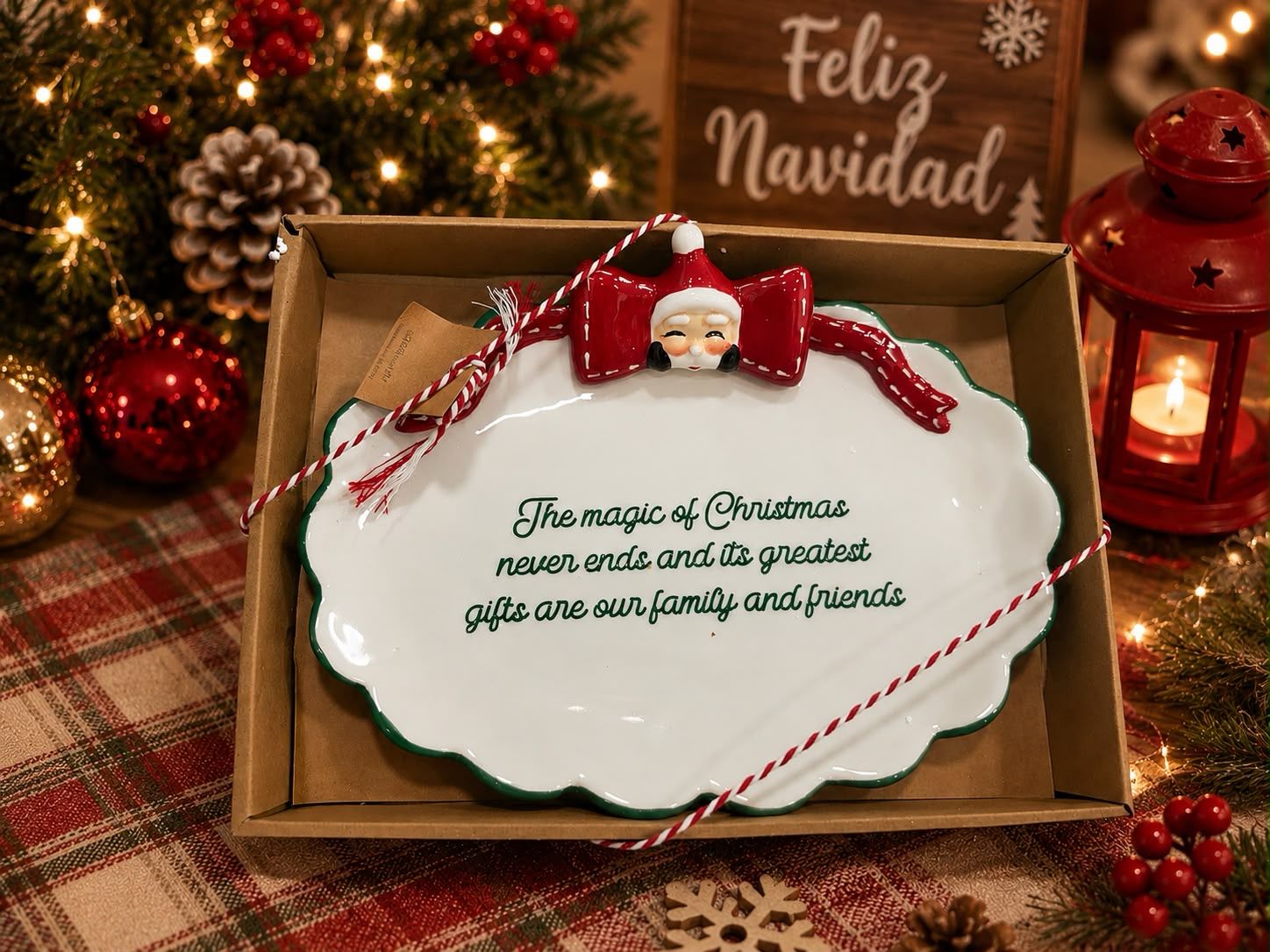 Santa Bow Sentiment Tray
