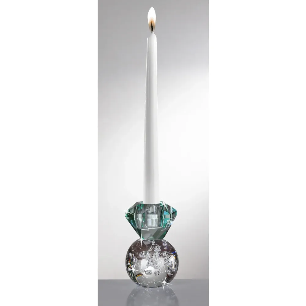 Candelabro de Cristal Azul y Transparente