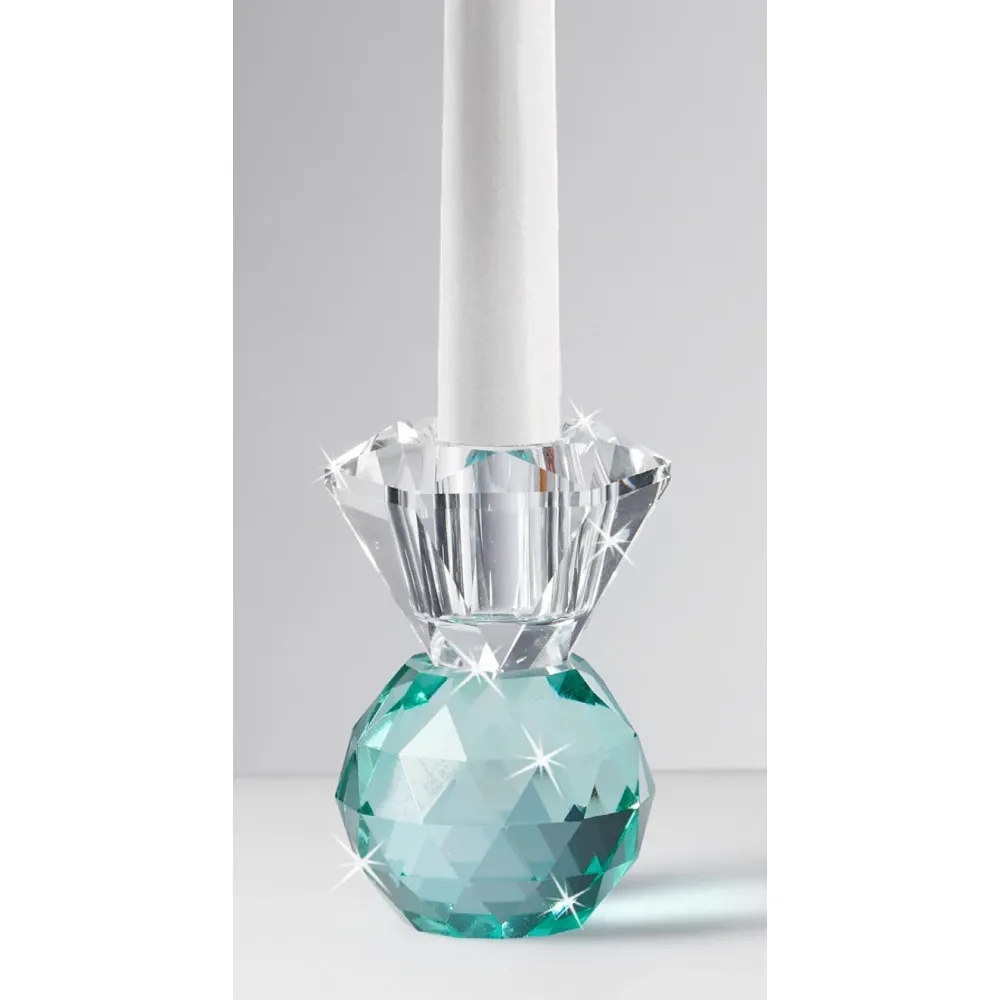 Candelabro de Cristal Turquesa