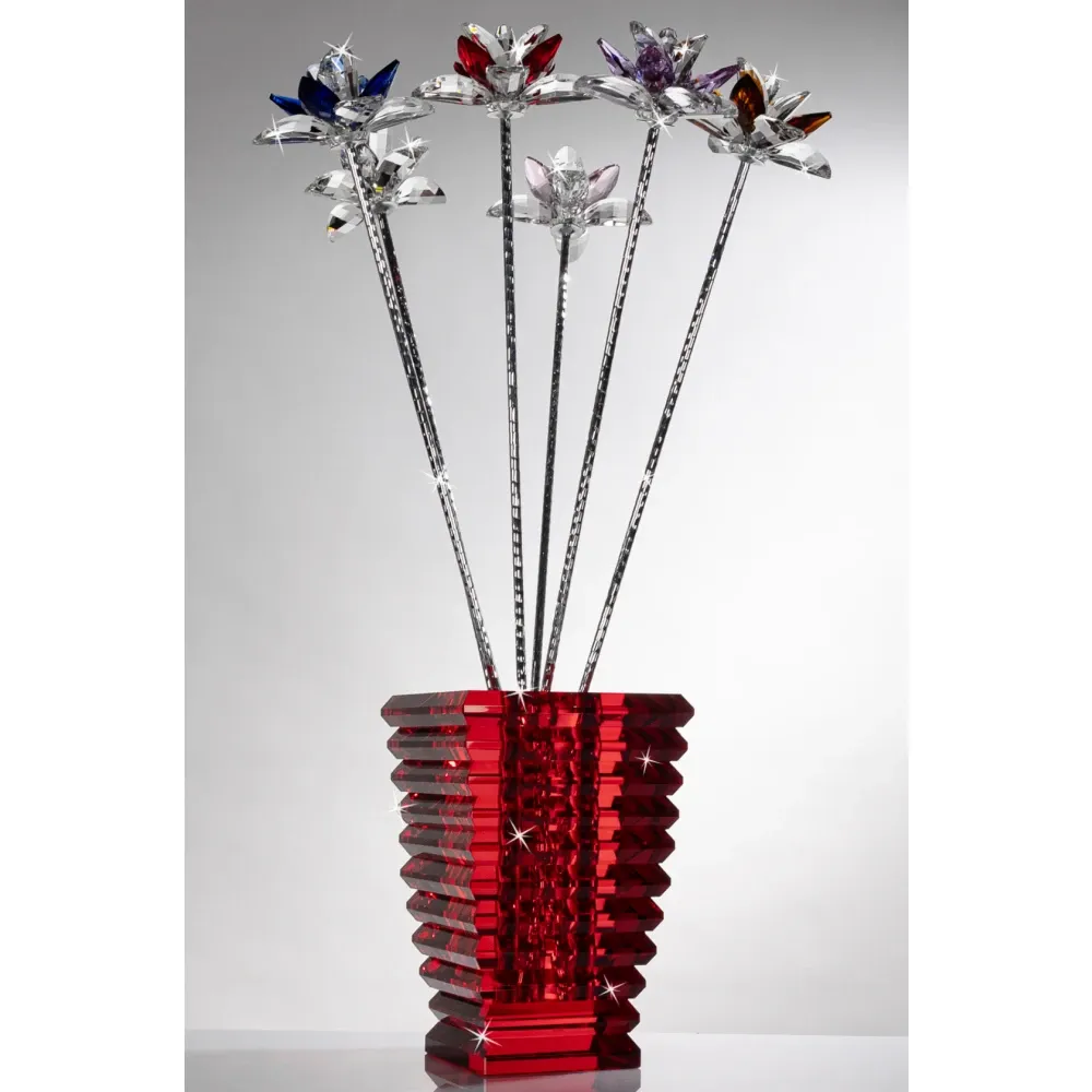 Florero de Cristal Rojo