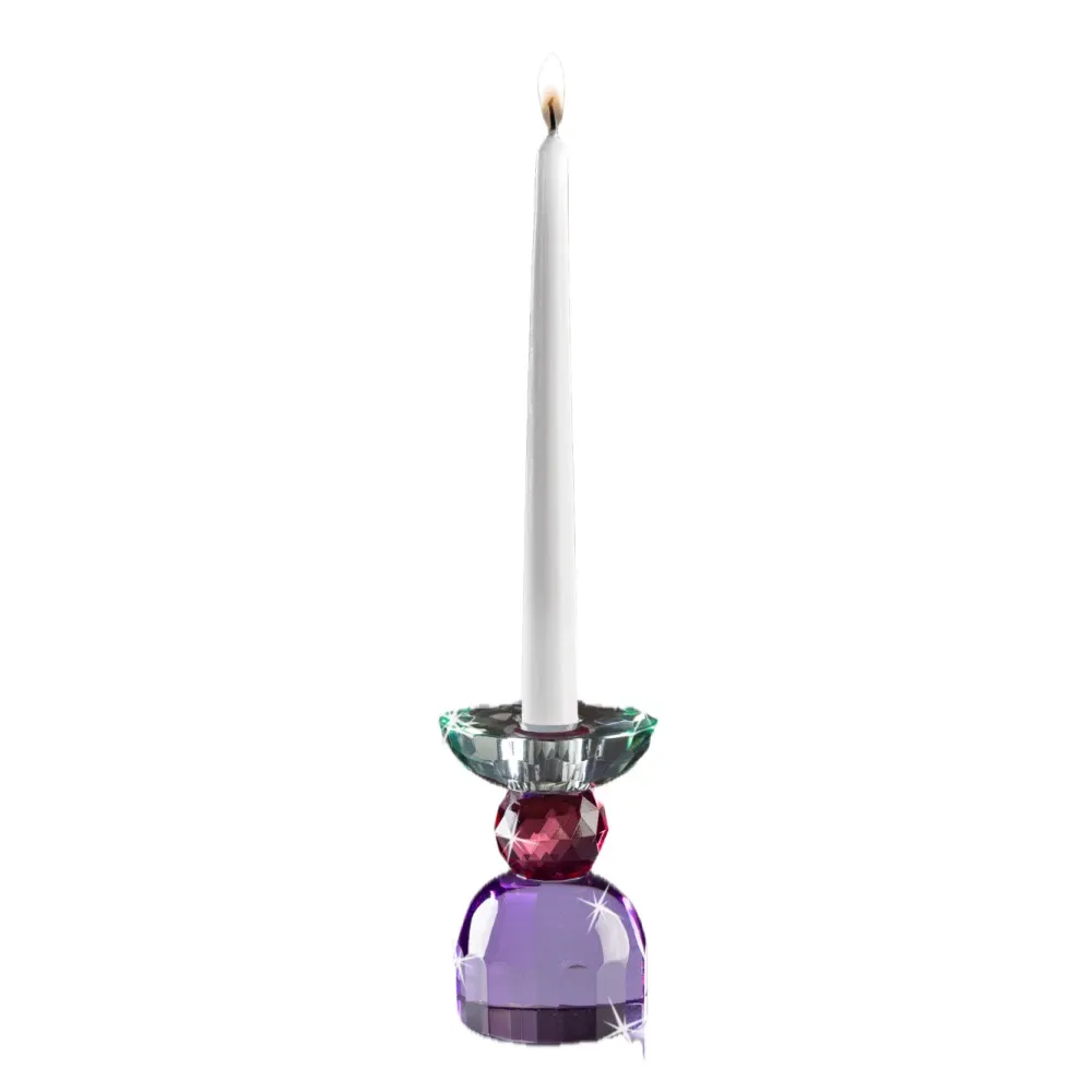 Candelabro de Cristal Tricolor