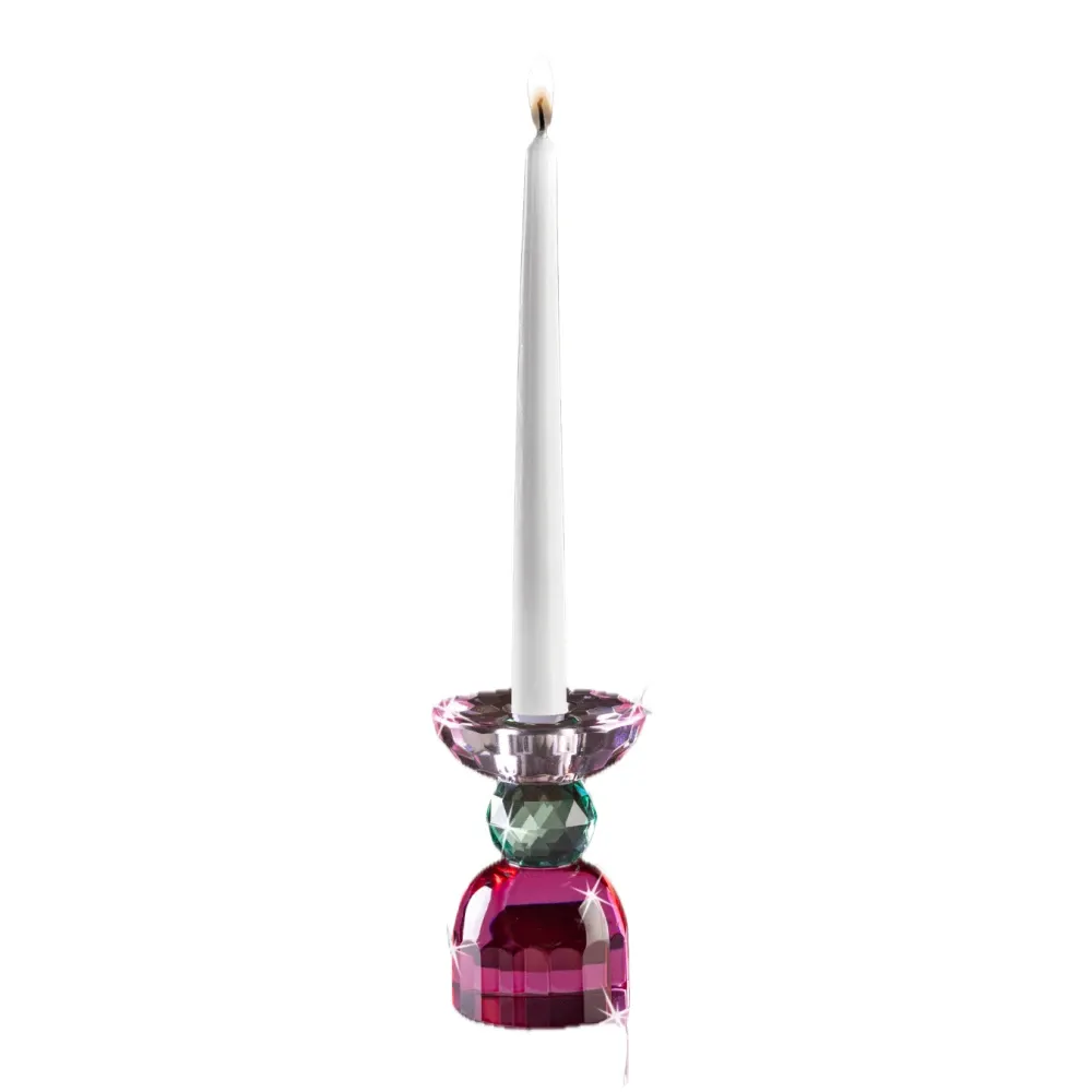 Candelabro de Cristal Tricolor