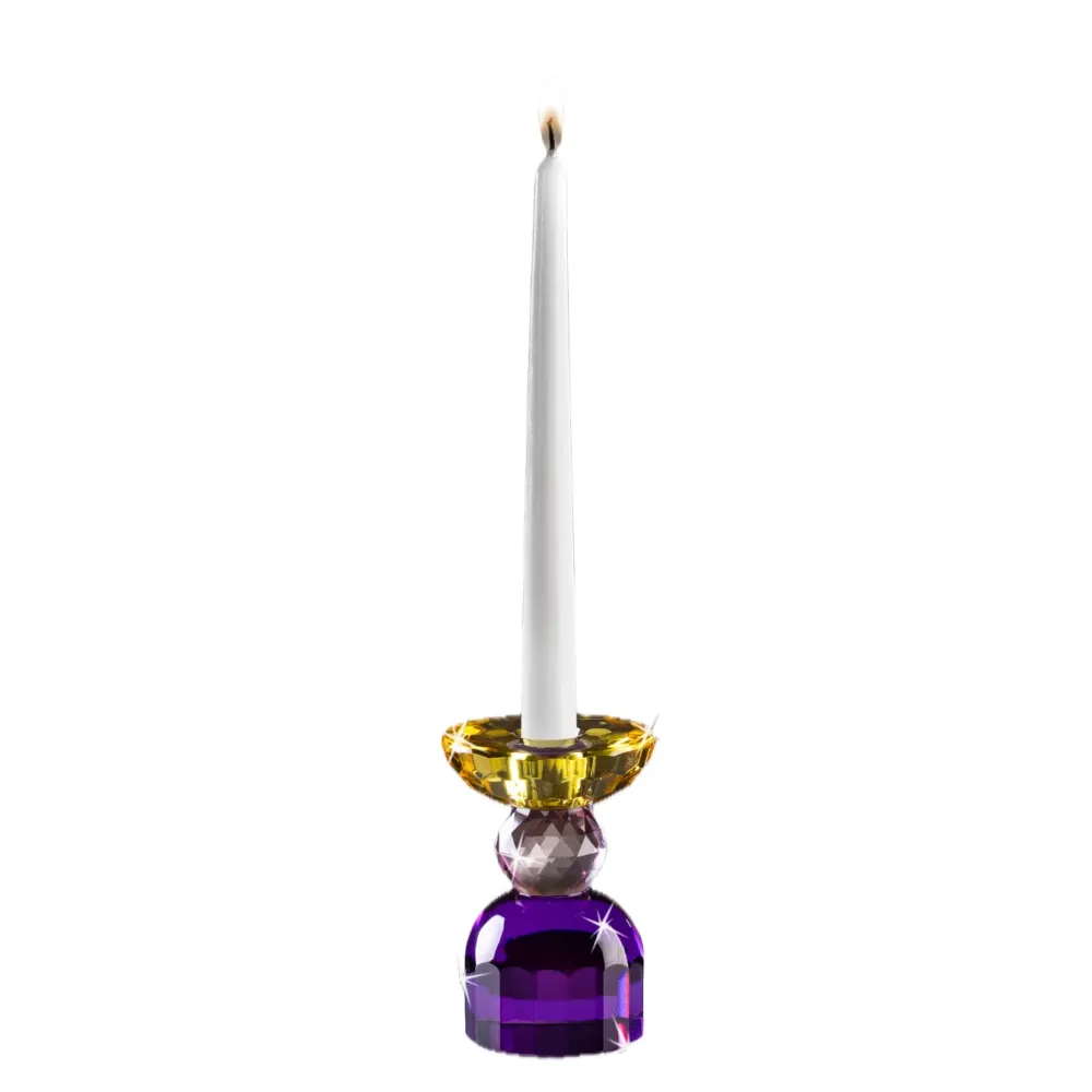 Candelabro de Cristal Tricolor