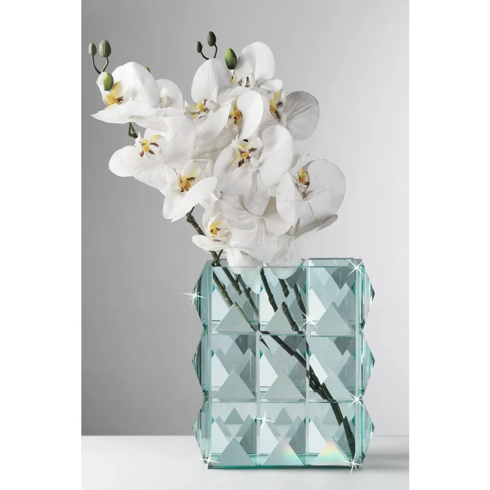 Florero de Cristal Turquesa