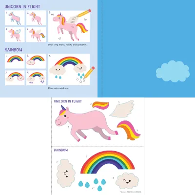 Sticker and Draw Books  Unicorns and Friends