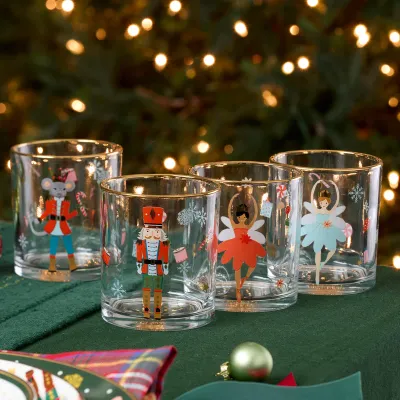Set de 4 Vasos Bajos Nutcracker (Cascanueces)